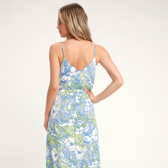 COPY - Sunrise Paradise Blue Multi Tropical Maxi … - Picture 3 of 4